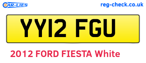 YY12FGU are the vehicle registration plates.