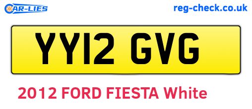 YY12GVG are the vehicle registration plates.