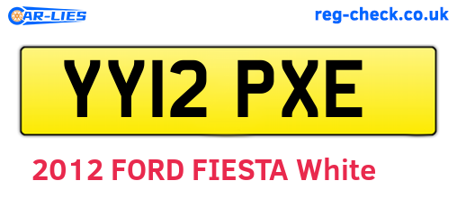 YY12PXE are the vehicle registration plates.