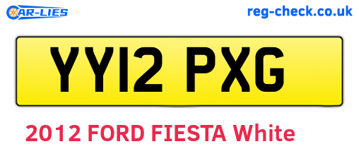 YY12PXG are the vehicle registration plates.