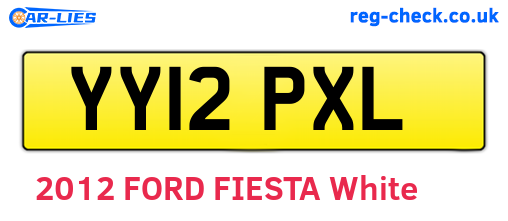YY12PXL are the vehicle registration plates.