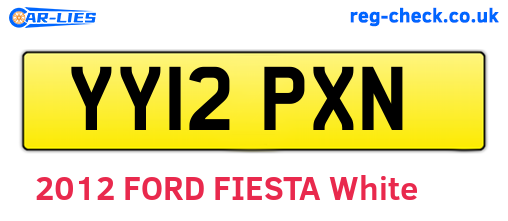 YY12PXN are the vehicle registration plates.