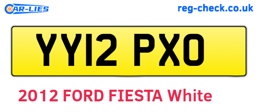 YY12PXO are the vehicle registration plates.