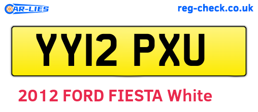 YY12PXU are the vehicle registration plates.