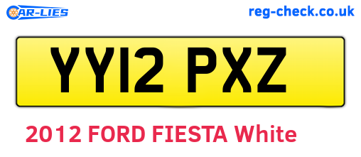 YY12PXZ are the vehicle registration plates.