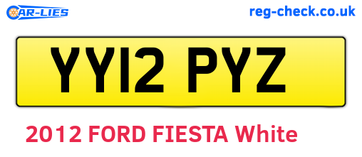 YY12PYZ are the vehicle registration plates.
