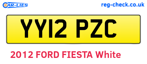 YY12PZC are the vehicle registration plates.