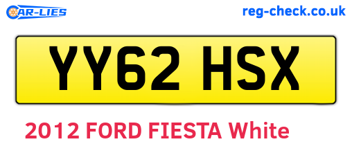 YY62HSX are the vehicle registration plates.