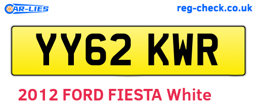 YY62KWR are the vehicle registration plates.