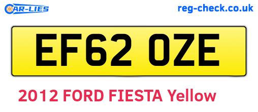 EF62OZE are the vehicle registration plates.