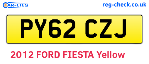 PY62CZJ are the vehicle registration plates.