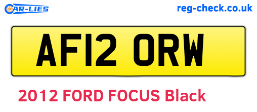 AF12ORW are the vehicle registration plates.