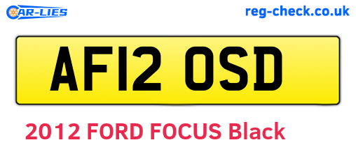 AF12OSD are the vehicle registration plates.
