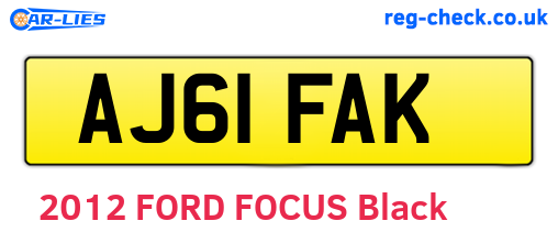 AJ61FAK are the vehicle registration plates.