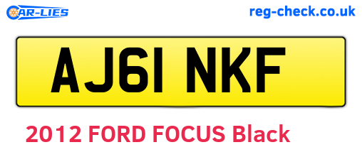 AJ61NKF are the vehicle registration plates.