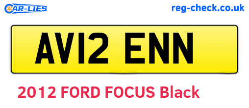AV12ENN are the vehicle registration plates.