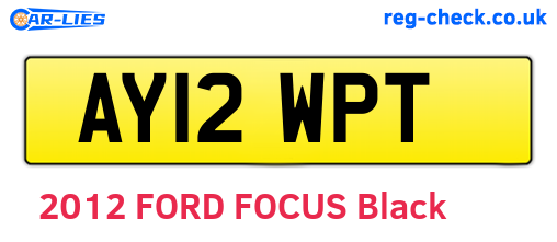 AY12WPT are the vehicle registration plates.