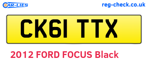 CK61TTX are the vehicle registration plates.
