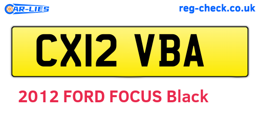 CX12VBA are the vehicle registration plates.