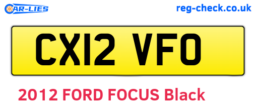 CX12VFO are the vehicle registration plates.
