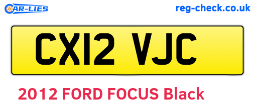 CX12VJC are the vehicle registration plates.
