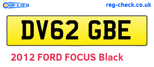 DV62GBE are the vehicle registration plates.