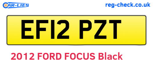 EF12PZT are the vehicle registration plates.