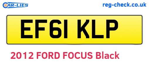 EF61KLP are the vehicle registration plates.