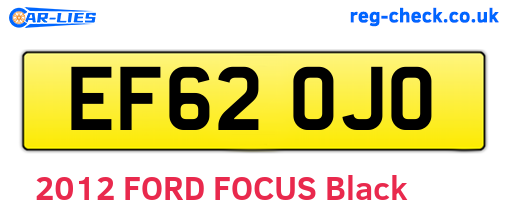 EF62OJO are the vehicle registration plates.