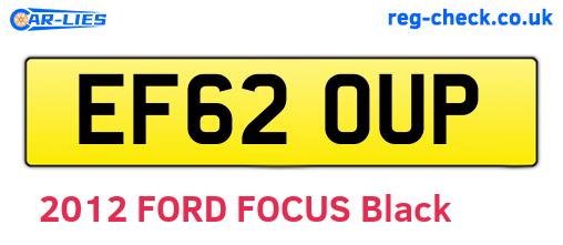 EF62OUP are the vehicle registration plates.