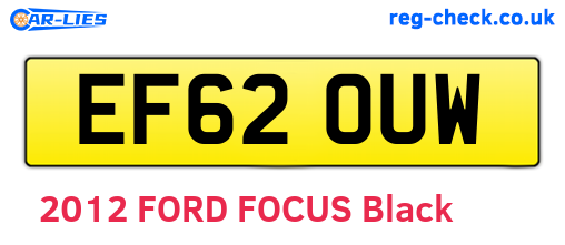 EF62OUW are the vehicle registration plates.