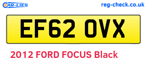 EF62OVX are the vehicle registration plates.