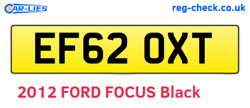 EF62OXT are the vehicle registration plates.