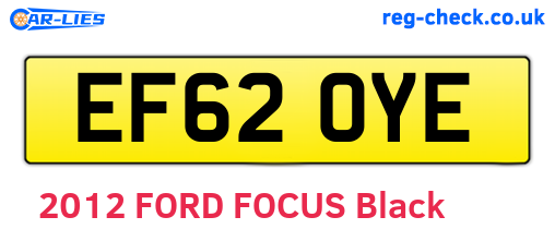 EF62OYE are the vehicle registration plates.