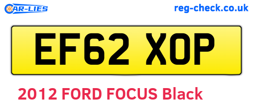 EF62XOP are the vehicle registration plates.