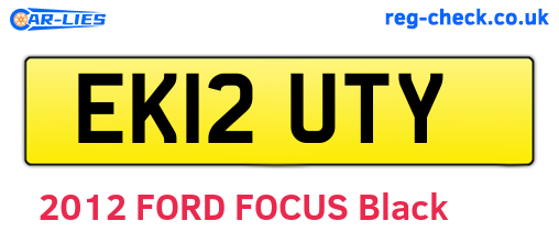 EK12UTY are the vehicle registration plates.