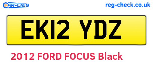 EK12YDZ are the vehicle registration plates.