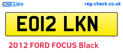 EO12LKN are the vehicle registration plates.