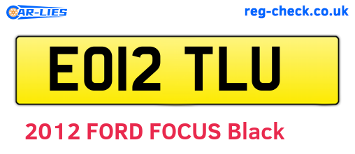 EO12TLU are the vehicle registration plates.