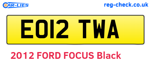 EO12TWA are the vehicle registration plates.