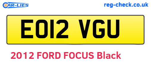 EO12VGU are the vehicle registration plates.