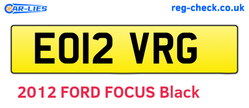 EO12VRG are the vehicle registration plates.