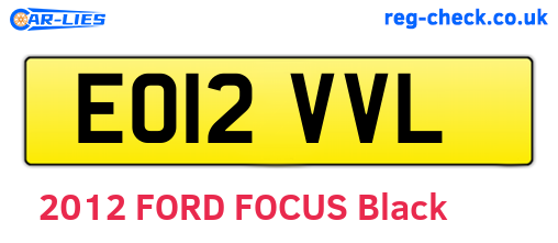 EO12VVL are the vehicle registration plates.