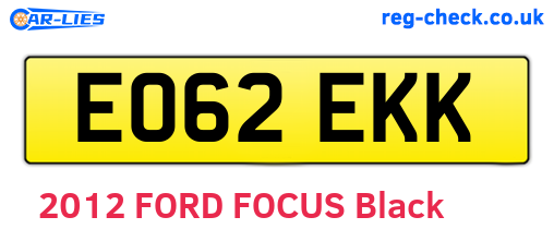 EO62EKK are the vehicle registration plates.