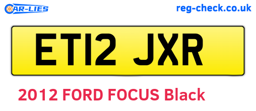 ET12JXR are the vehicle registration plates.