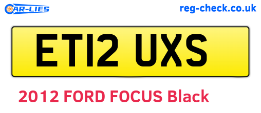 ET12UXS are the vehicle registration plates.