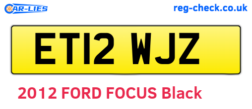 ET12WJZ are the vehicle registration plates.