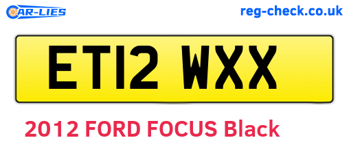 ET12WXX are the vehicle registration plates.