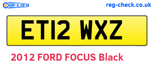 ET12WXZ are the vehicle registration plates.