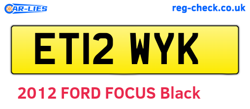ET12WYK are the vehicle registration plates.